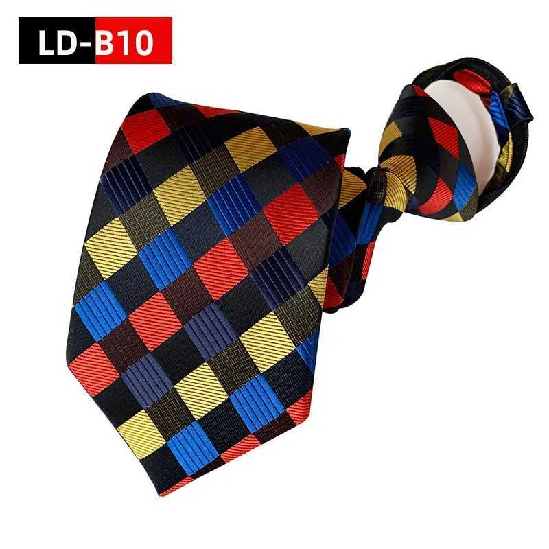 Pre-tied Necktie For Men Wen Paisley Style Zipper Tie Plaid Stripes Jacquard Classic 8cm Business Tie Men Wedding Accessories X2504072