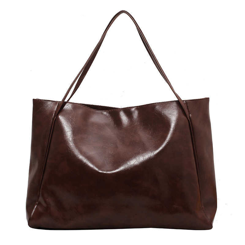 CMM Tote Bag Womens Bag New Autumn and Winter Japan and South Korea Large Capacity Soft Leather Shoulder Bag Leisure Portable Bucket Bag
