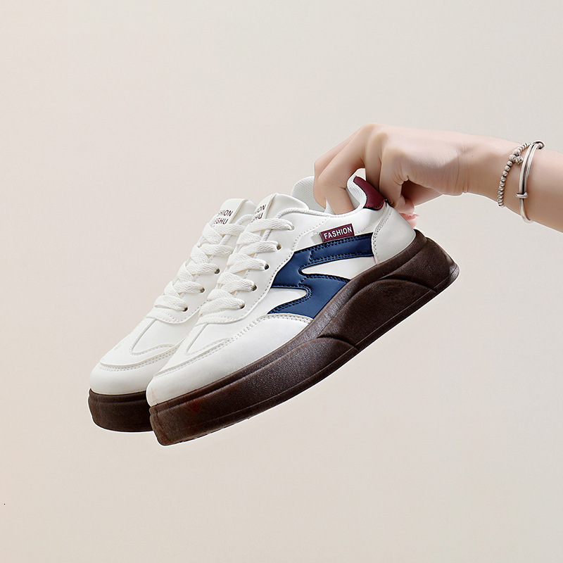 White Shoes for Women 2024 New Autumn Student Korean Edition Versatile Casual Ins Trendy Shoes Thick soled Fashion Board Shoes T02