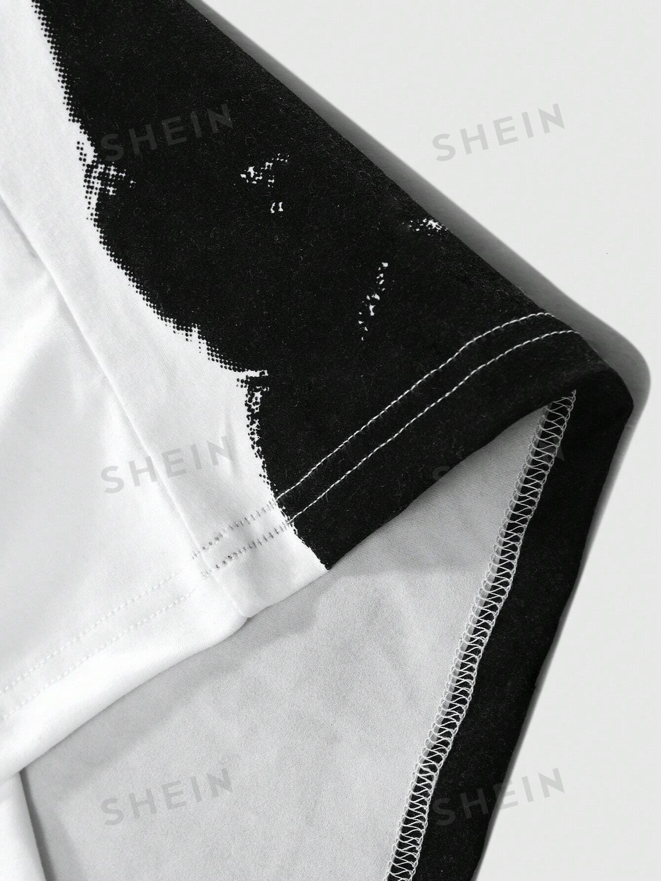 Mens Casual Letter Graphic Print Short Sleeve Round Neck T-Shirt, Summer