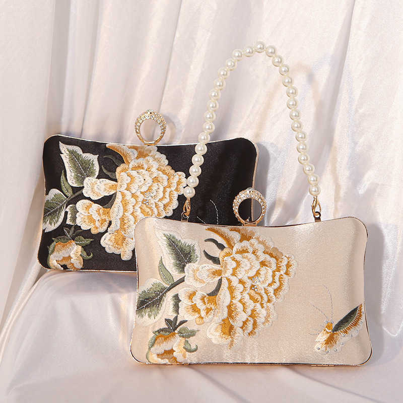 Clutch Bag Evening Banquet Bag New Cheongsam Bag Socialite Handbag Silk Embroidered Designer Bag Womens Banquet Handbag 240920