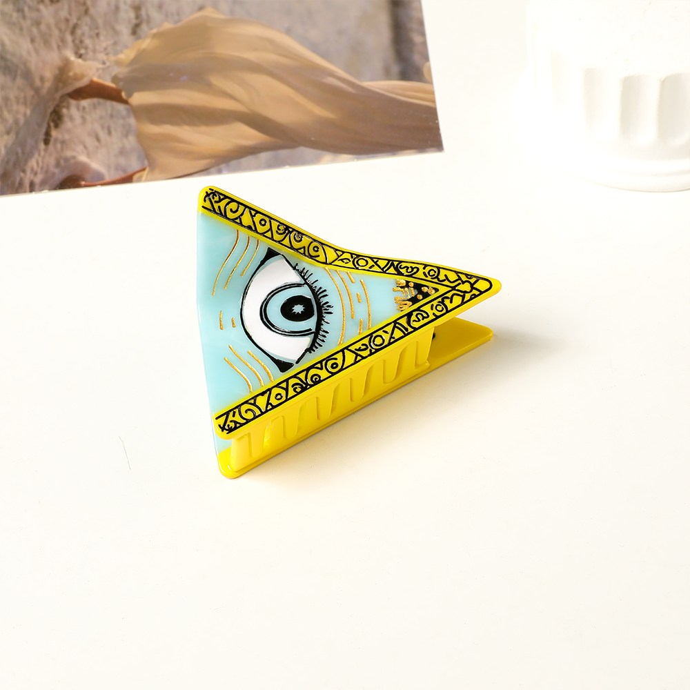 New fun demon eyes back of the head hair clips large grab clip tassel acetate shark clip headdress handmade splicing