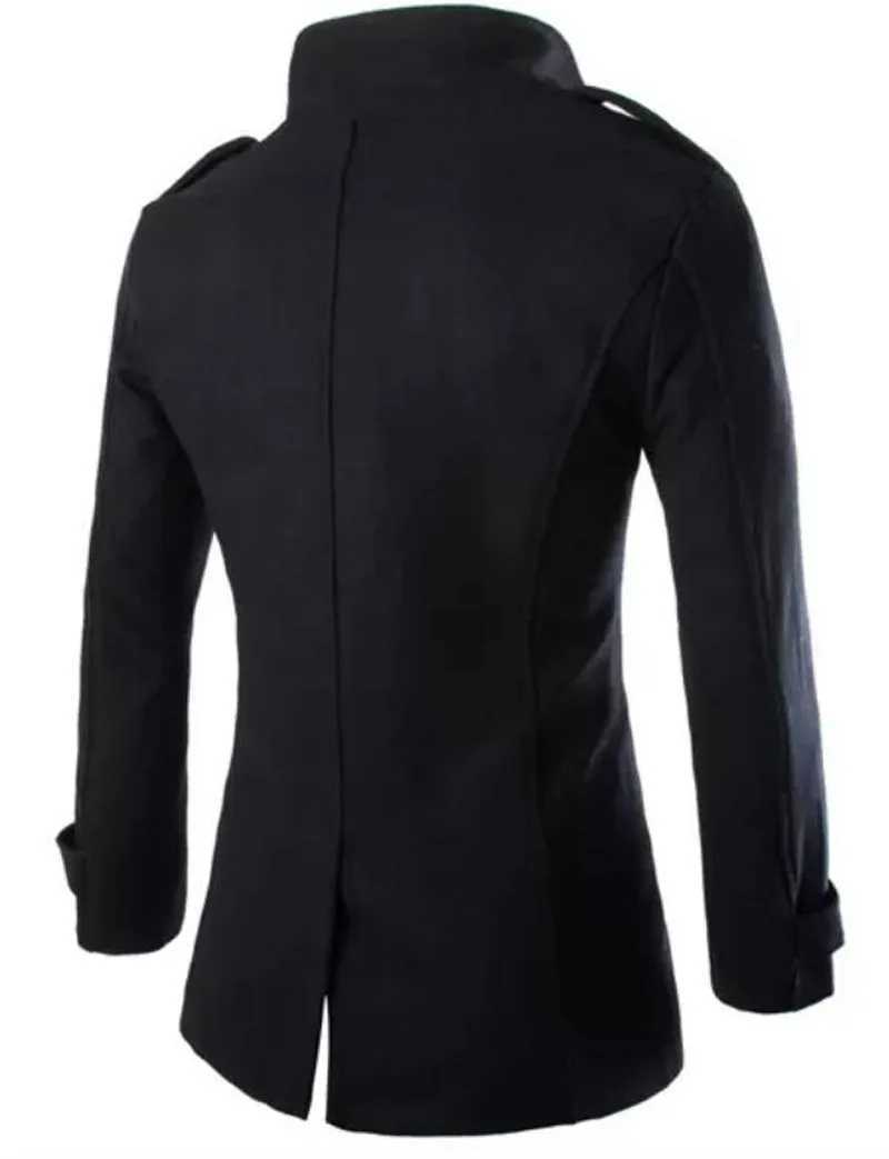 Mens coats trench coats winter mens pea coats double breasted wool and blend coats branded clothing W01 W240925