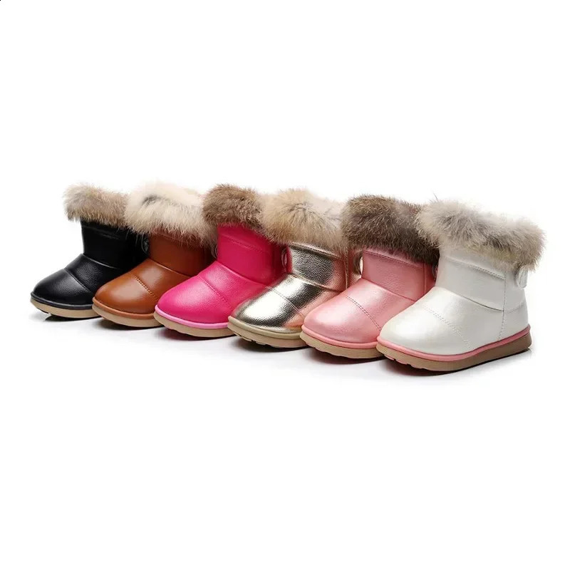 childrens princess shoes winter girls fuzzy snow cotton boots soft soled non slip highend casual outdoor warm 240925