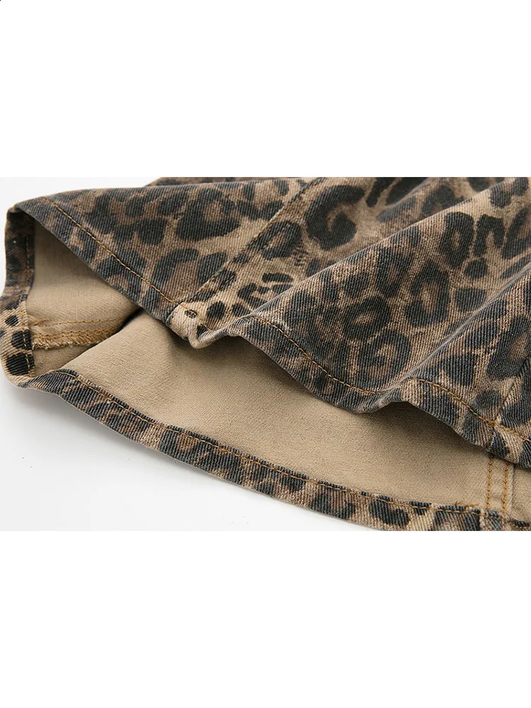 High Quality Camel Leopard Skirt Daily Women Vintage Classical Cozy A-Line Skirt 2024 Spring Summer American Retro 240919