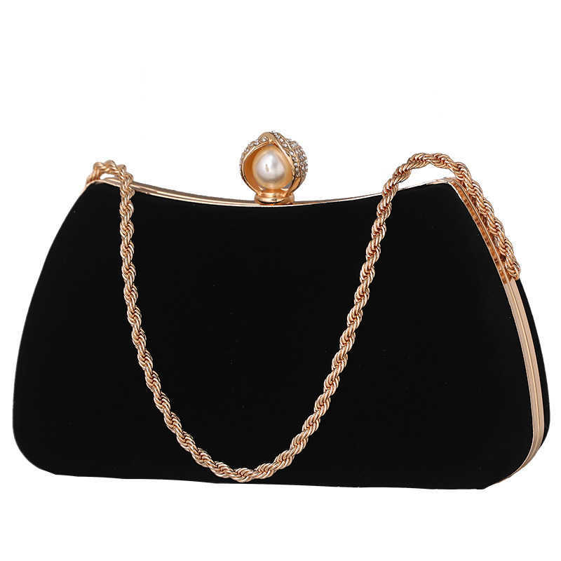 Clutch Bag Minimalist Fashionable Velvet Designer Bag With Diamond Inlay Dress One Shoulder Slanted Cross Hand-held Qipao Bag Banquet Dinner Bag 24092