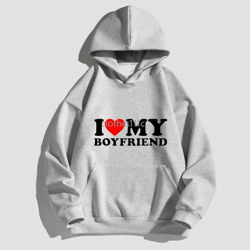 I LOVE MY GIRLFRIEND Print Unisex Hoodie Y2k Sweatshirt For Women's/Men's Sweatshirts Solid Hoodies Pullovers Tops