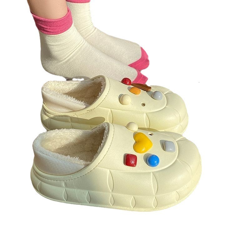 Comfortable Women's Indoor Slippers Soft Cotton Exterior, Fleece Inside, Rubber Soles for Stability