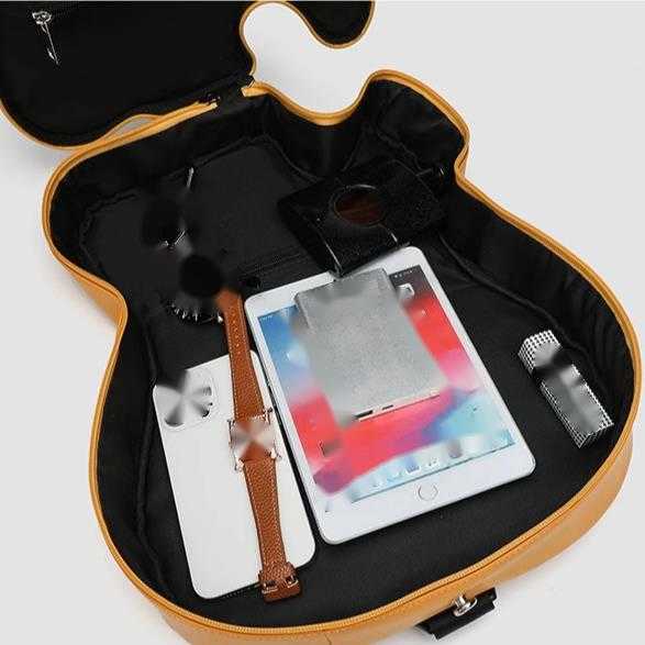 OROCE UK Teletype Lightweight Guitar Backpack Trendy Waterproof Single Shoulder Crossbody Bag Personalized Motorcycle Rock Style 240915