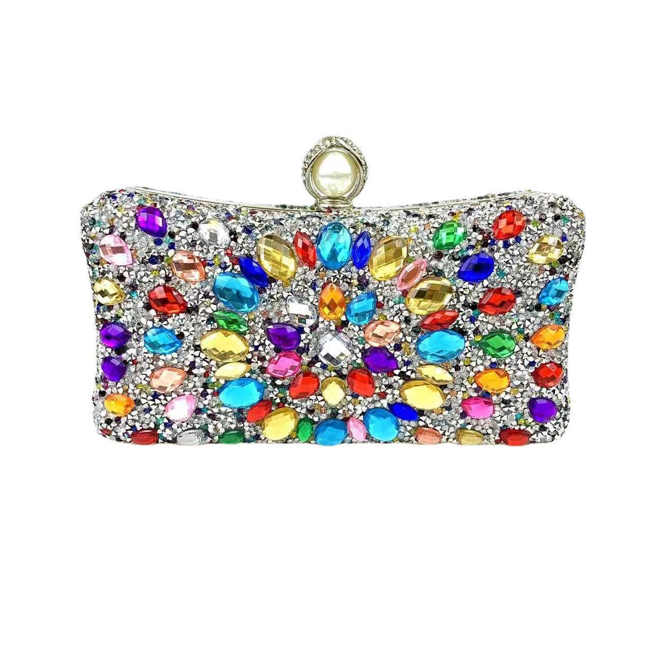 Clutch Bag Colorful Shiny Color Bag Banquet Designer Bag Diagonal Cross Hand Fashion Bag 240920