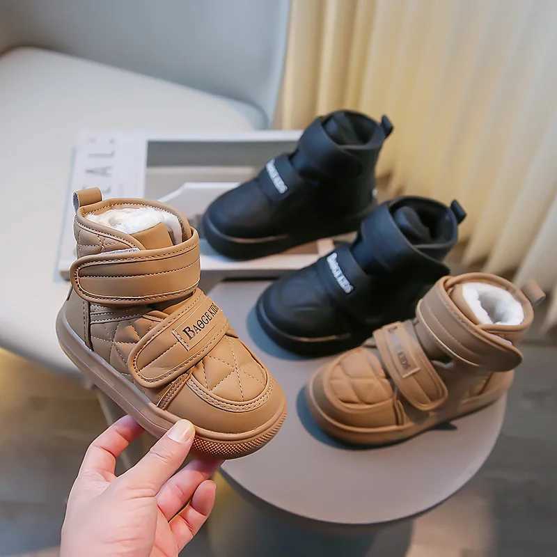 Boots Simple Children Classic Snow Boot Fashion Thick Bottom Girl Winter Boots Warm Fluffy Kids Outdoor Boys Causal Cotton Ankle Boots Q240925