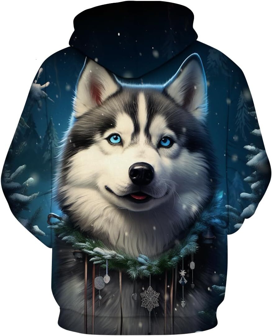 Hoodie for Mens Womens Unisex Christmas Animal Graphic Hoodies Fashion Casual Kangroo Pocket Pullover Graphic Hoodies sweatshirt Pullover Long Sleeve