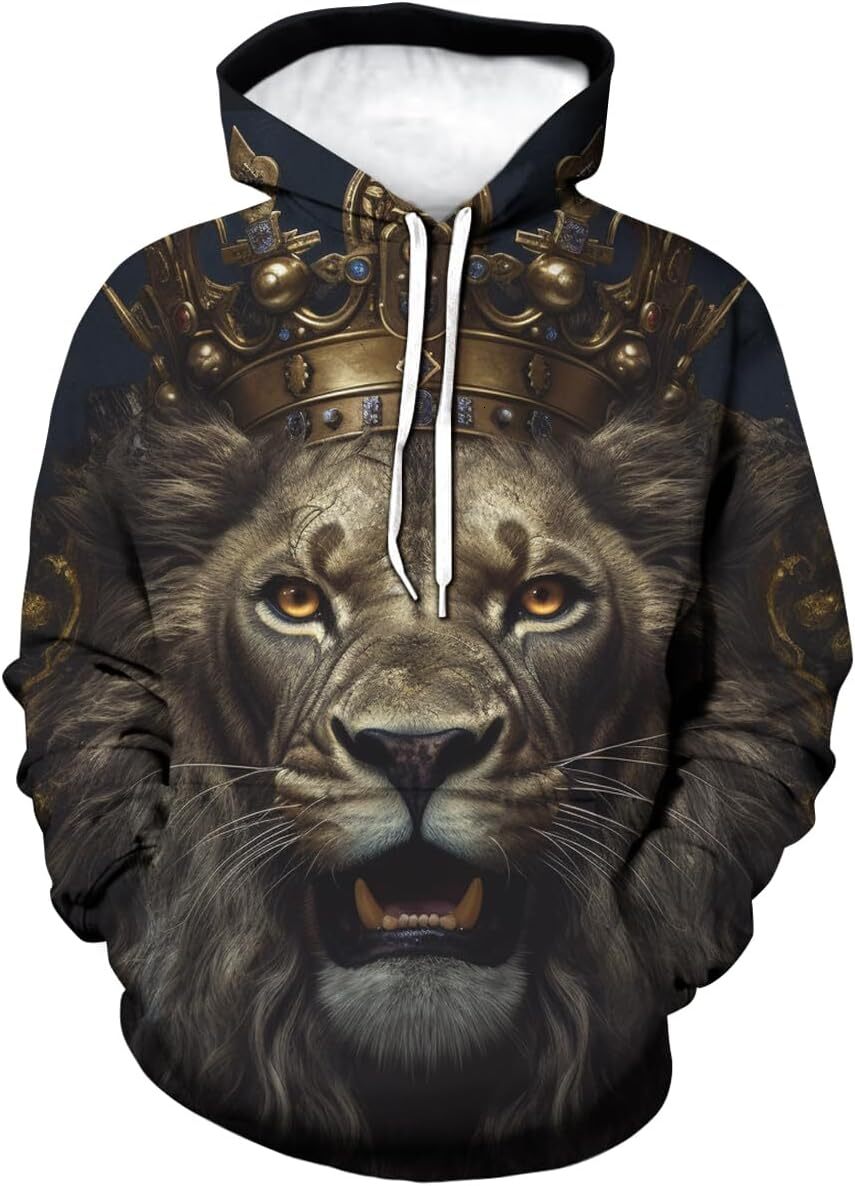 Hoodie for Mens Womens Mens Lion King Hoodie 3D Print Novelty Graphic Hoodies Fashion Lion King Pullover Graphic Hoodies sweatshirt Pullover Long Slee