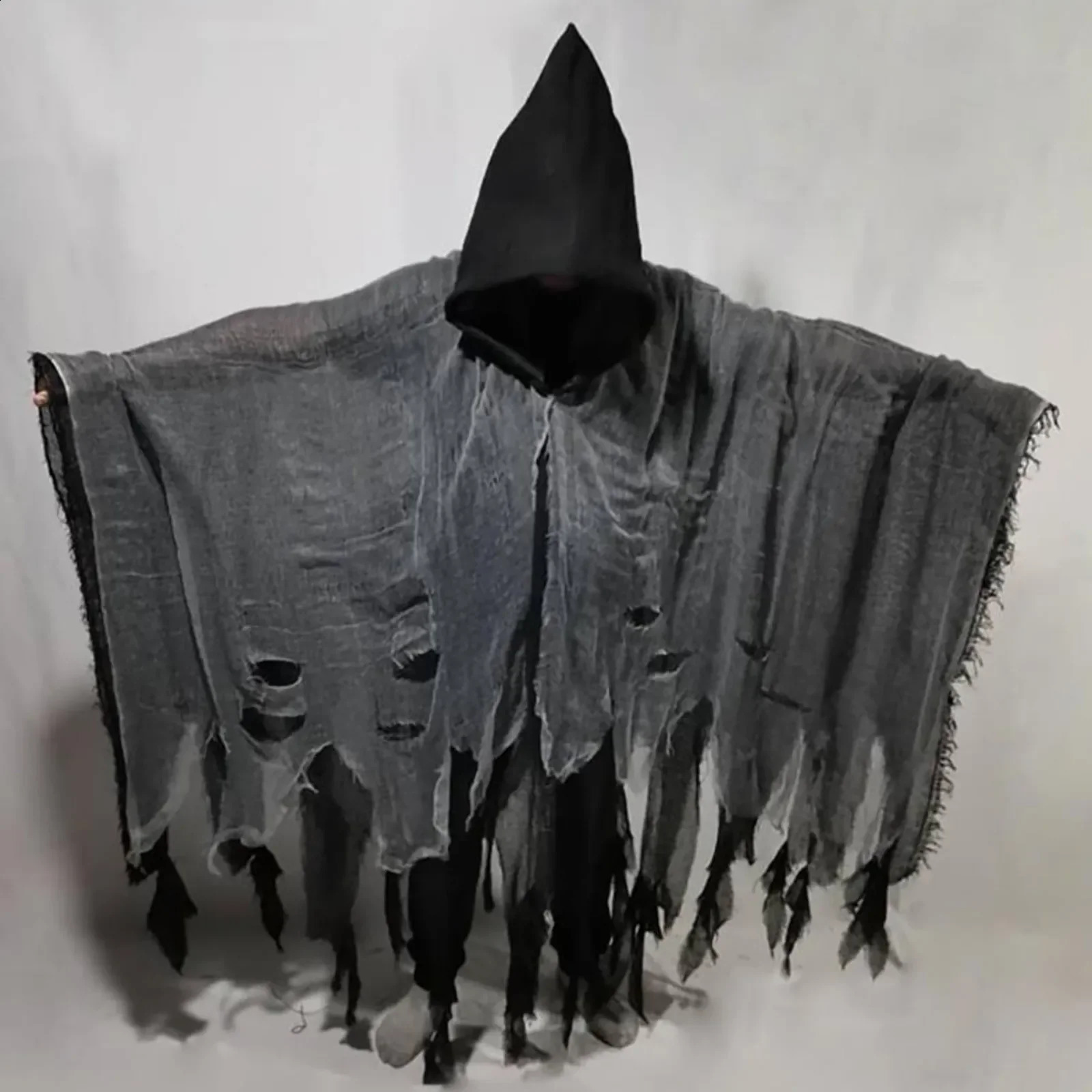 Neutral Halloween Ghost Dementor Cosplay Costume Gothic Horror Zombie Tattoo Hoodie Death Party Prop Cloak 240926