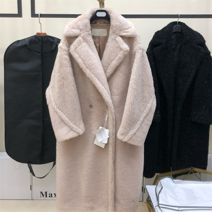 Women Fur Long Teddy Bear Jacket Authentic Women Winter Coat 2024 Thick Warm Oversize Outerwear Overcoat Real Lambswool Coats