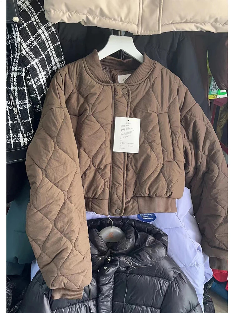 Womens White Parka Jacket Thicken Warm Cotton Jacket Harajuku Vintage Long Sleeve Padded Jackets Outerwear 2000s Clothes Winter 240914