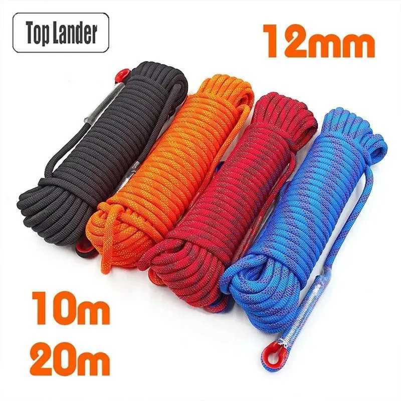 12mm Climbing Rope Outdoor Static Rope Tree Rock Equipment Mountain Emergency Survival Safety Tool Escape Gear Car Rescue CL240926