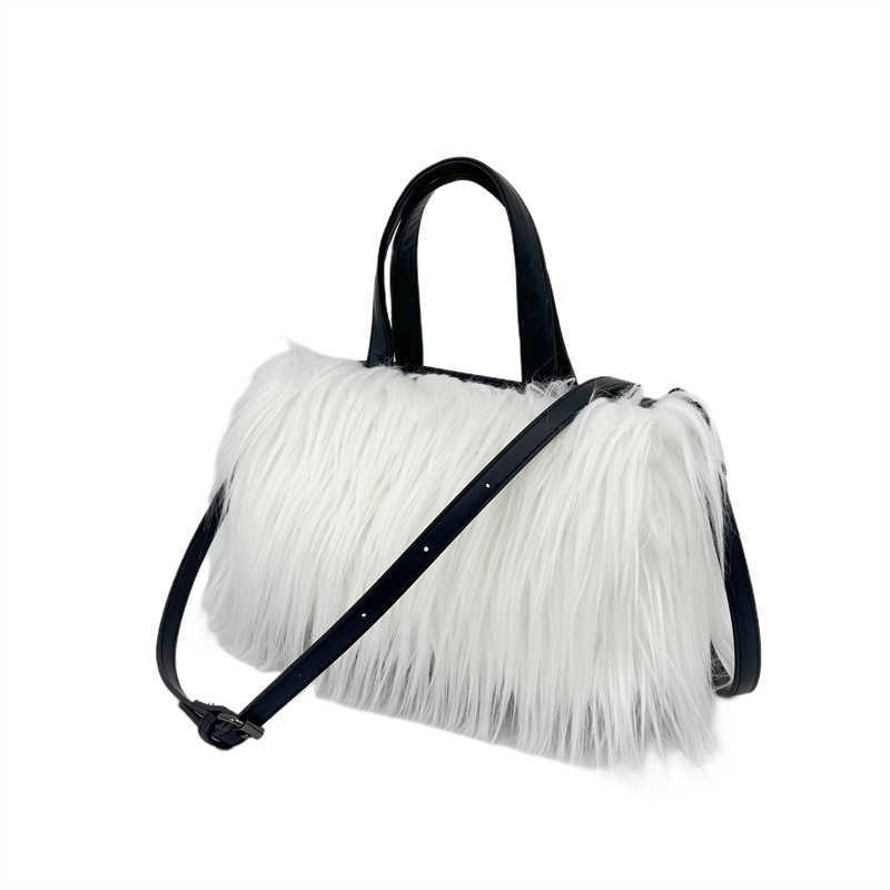 women's plush tote bag with water wool imitation wool crossbody, carrying bag, pillow shaped, sweet and cool style y2k 240915