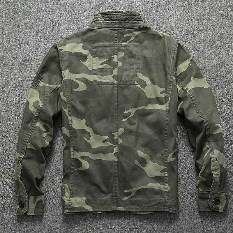Mens cargo denim jacket casual cotton comfortable multi pocket loose jacket mens tactical jacket mens CL240926