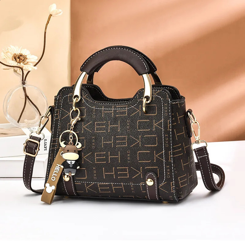 fashion printed shoulder bag er small square handbag with simple texture messenger bag er womens bag 240923