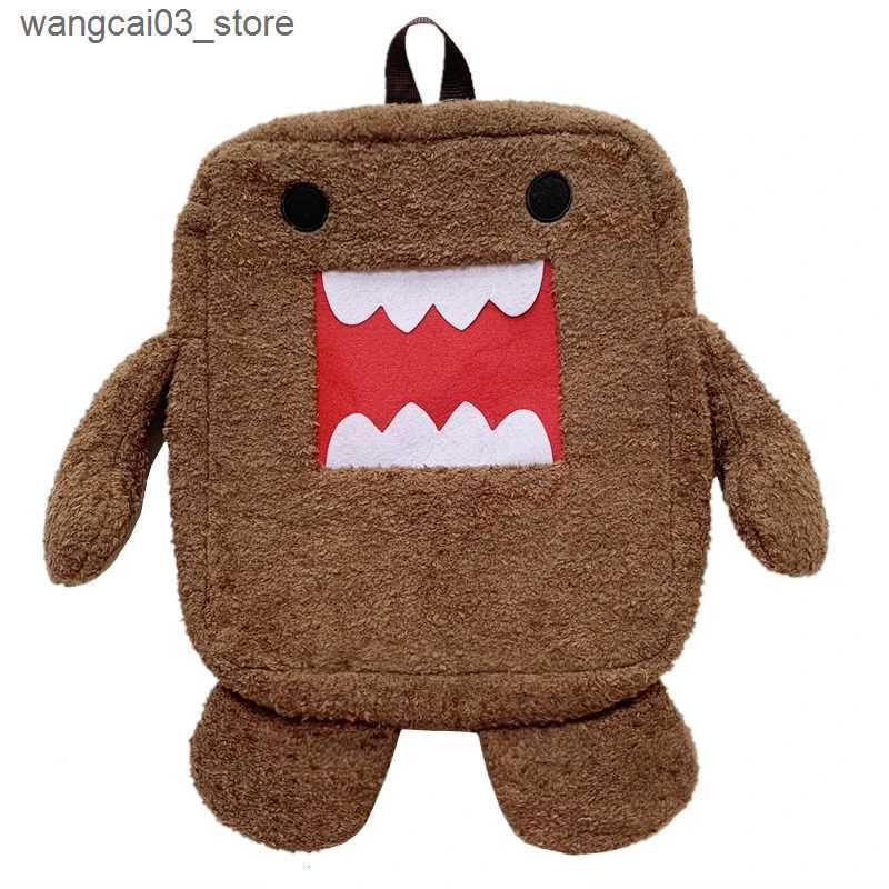 Backpacks Domo Kun Plush Backpack for Kids Women Men Kawaii Cute Bags Cartoon Anime School Backpack Schoolbag Back Pack Bagpack L240910