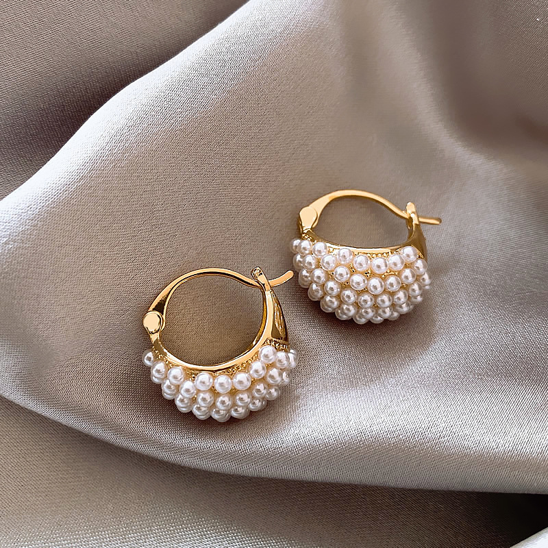 Elegant Designer Pearl Earrings Simulated White Water Drop Pearl Earrings for Women 18K Gold Silver Freshwater Pearl Dangle Earring Wedding Jewelry Gi