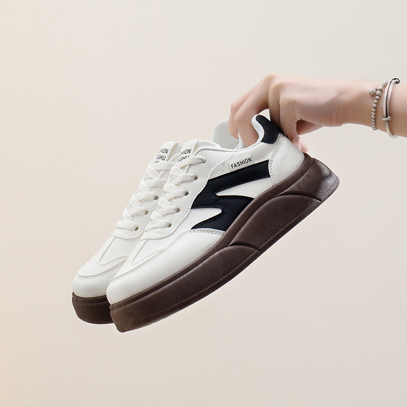 White Shoes for Women 2024 New Autumn Student Korean Edition Versatile Casual Ins Trendy Shoes Thick soled Fashion Board Shoes T02