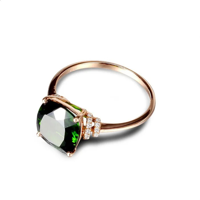 Real 14K rose gold natural grandmother green jade ring for women Anillos jade gemstone yellow jade Bizuteria jewelry 14K gold ring 240924
