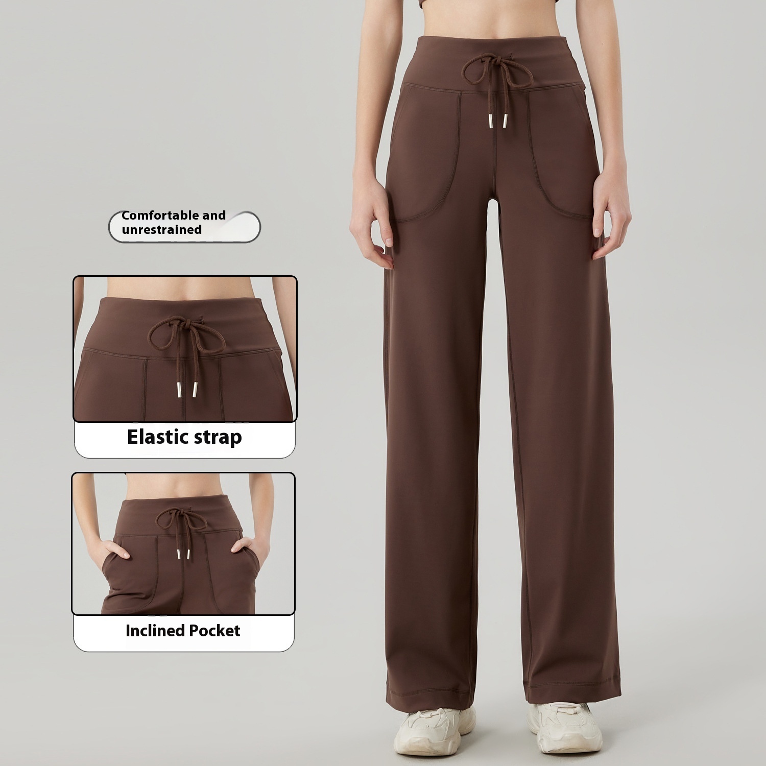 New autumn winter outfits with no awkward lines, high waist, hip lifting exercise, fitness, wide leg pants, and micro horn yoga pants for external wea