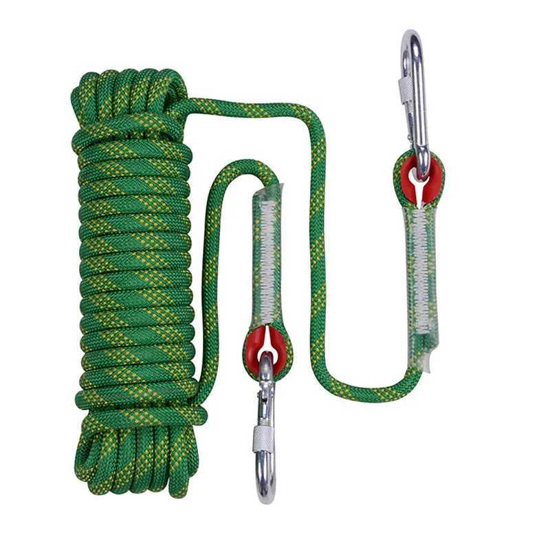 10mm x 10m 20m 30m 50m climbing rope outdoor camping equipment wall mounted fire escape safety belt buckle CL240926