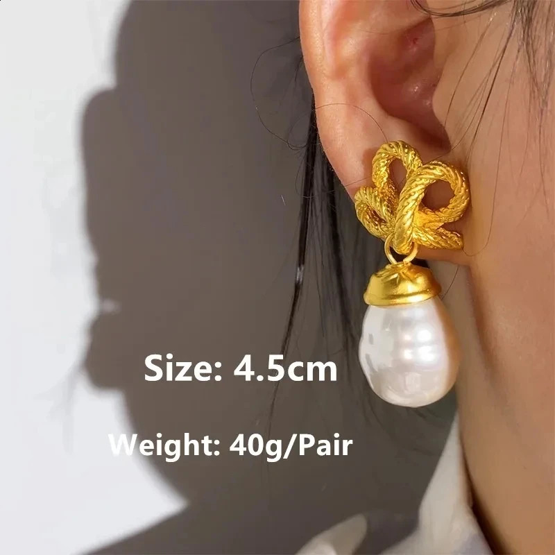 heart-shaped flower pearl metal stud earrings geometric resin round gold womens retro franc jewelry 240925