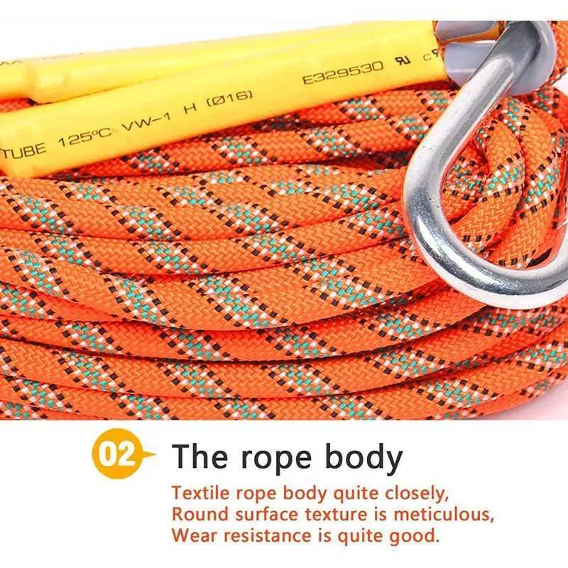 10m-50m outdoor climbing rope 8mm 13 core fire escape safety inflatable tactical training camping accessories CL240926