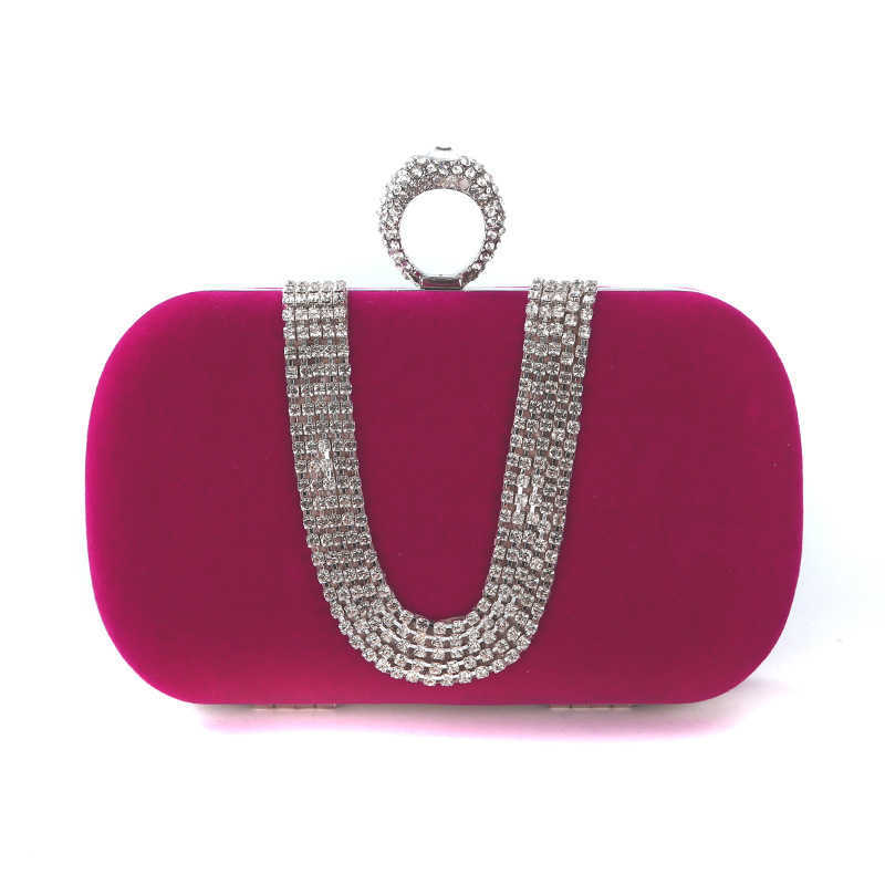Clutch Bag Dinner Bag U-shaped Diamond Inlaid Designer Bag Manual Banquet Hand Bag Makeup Dress Bride Bag 240920
