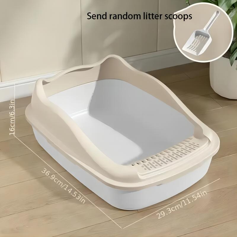 Animal Rescue Donation Large Half Enclosed Cat Sand Bathroom with Open Top and No Spill Feature