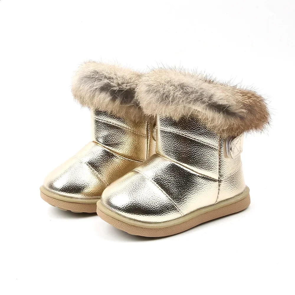 childrens princess shoes winter girls fuzzy snow cotton boots soft soled non slip highend casual outdoor warm 240925