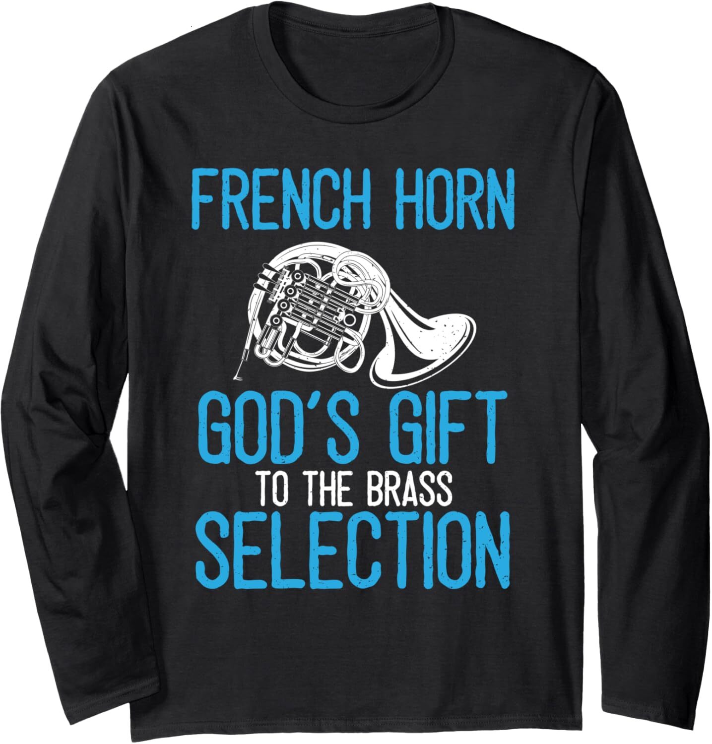 Long Sleeve Shirts for Men sweatshirt Vintage French Horn Gods Gift To Brass Musical Instrument Long Sleeve Streetwear Casual tops clothes