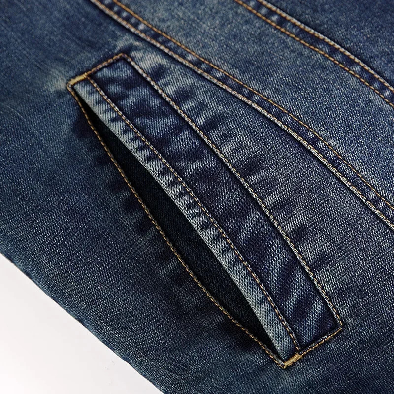 Mens denim jacket autumn and winter casual loose paddle thickened outdoor camping collar mens fashionable cotton clothing 240921