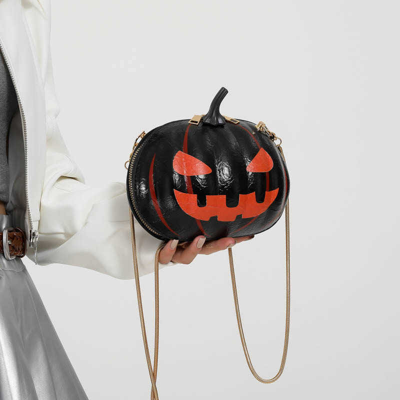 autumn winter bag same style pumpkin funny bag, single shoulder diagonal chain bag, niche and personalized women's bag 240915