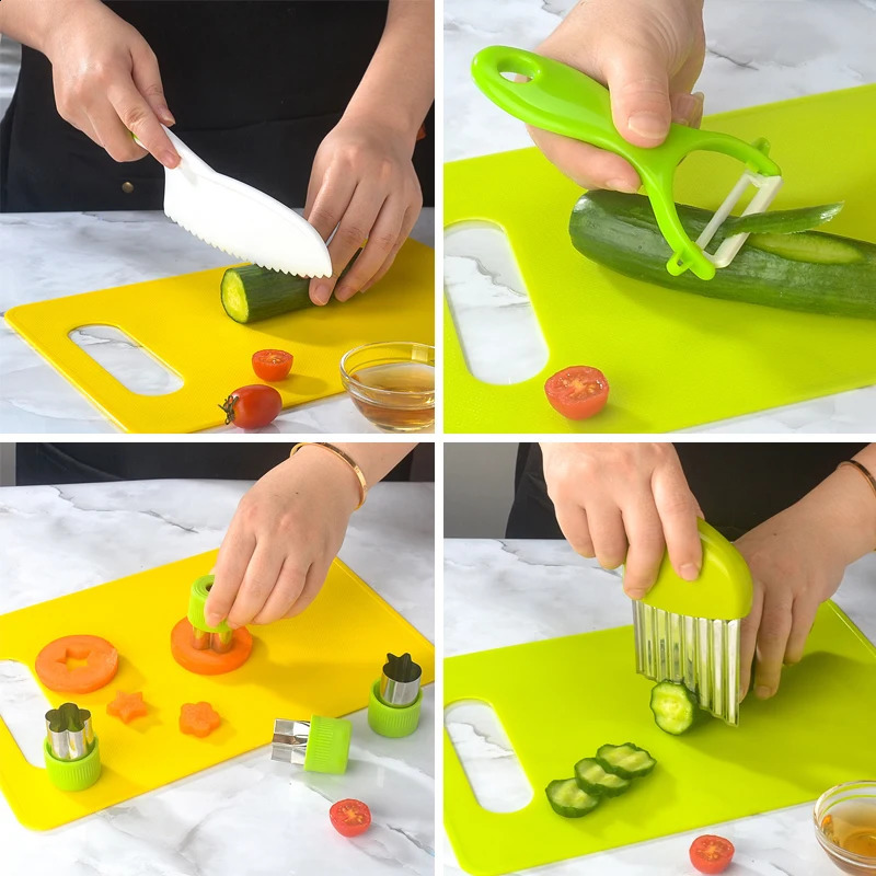 13/17 childrens cooking sets are Montessori kitchen tools for cooking suitable for children aged 2/3/4/5/6/7/8 with safety knives 240923