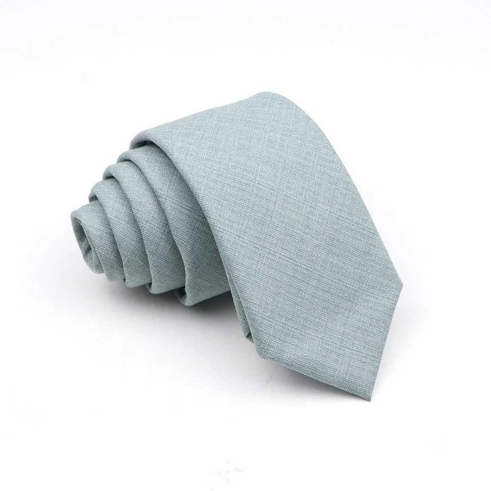 New Mens Solid Color Tie Skinny Casual Anti-wrinkle Necktie For Wedding Suit Neckties Blue Grey Ties Cravat Gift Accessory X250407