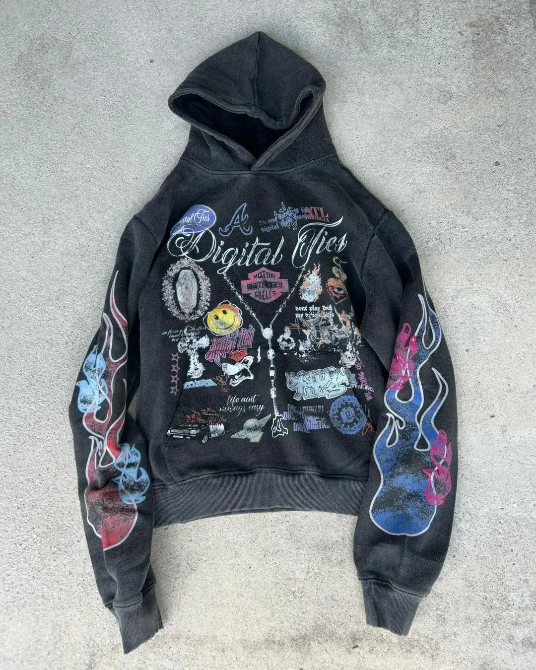 Vintage Oversized Hoodie Harajuku Printing Hoodies Women Ootd Streetwear Y2k Top Sweatshirt Tracksuit Casual Men Clothing 240923
