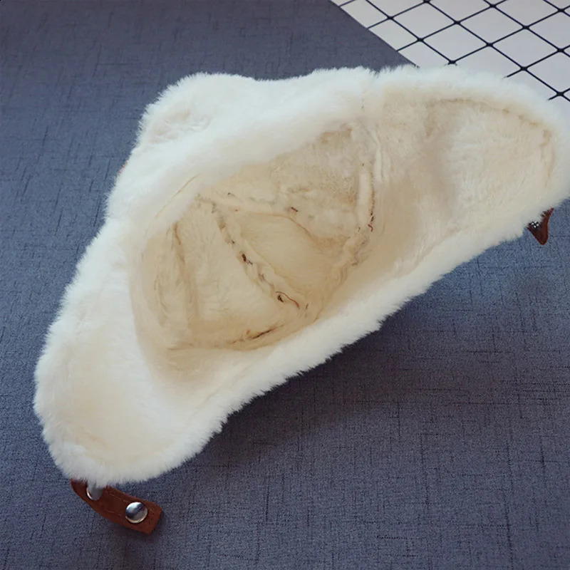 Winter Warm Childrens Bomb Cap Thick Cashmere Earrings 15 Years Windproof 240925