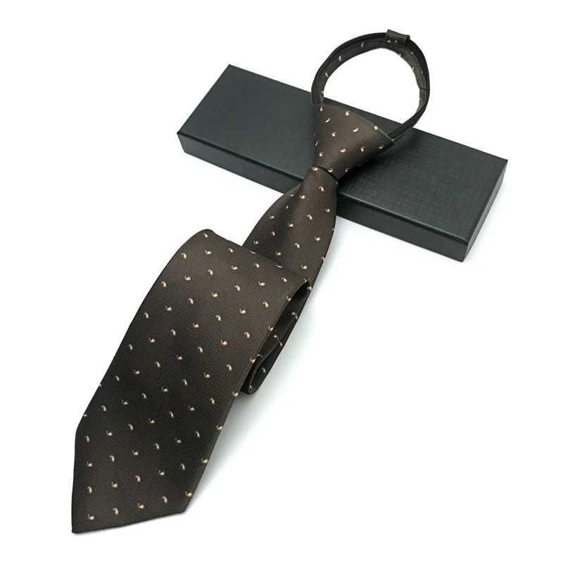 VEEKTIE brand retro collar 8CM wide mens floral gold coffee paisley formal set zipper collar tie zipper fashion Y240925