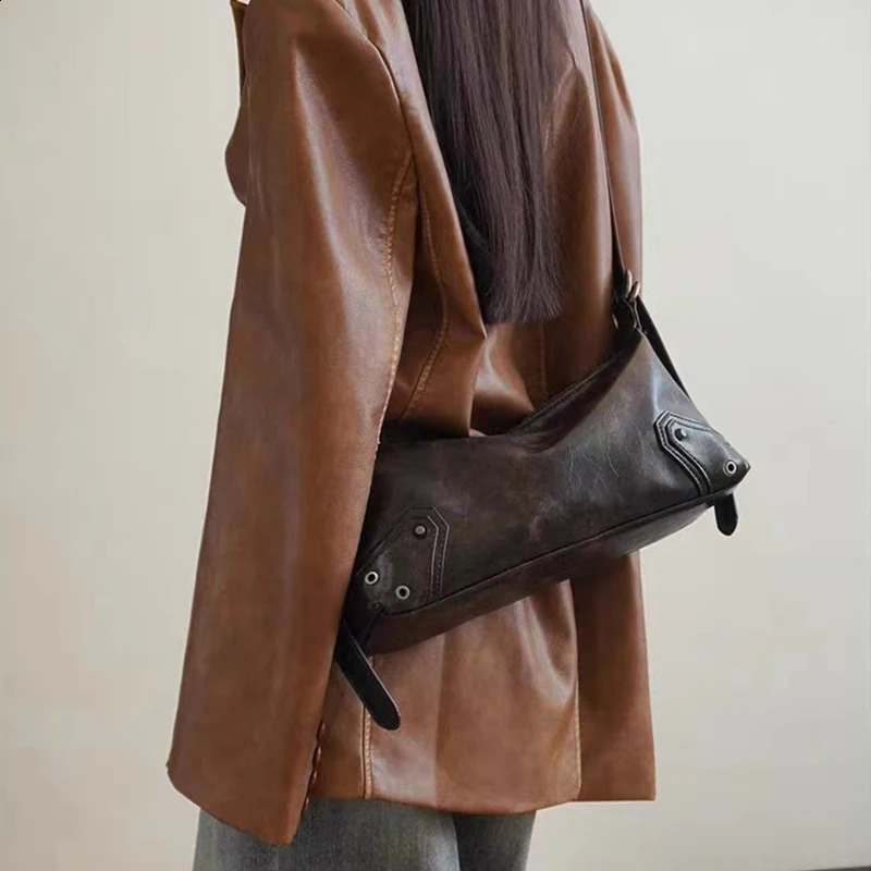 Vintage Women Tote Bags Fashion Designer Make Old Maillard Underarm Shoulder Bolso Mujer Daily Ladies Commute Bag 240924