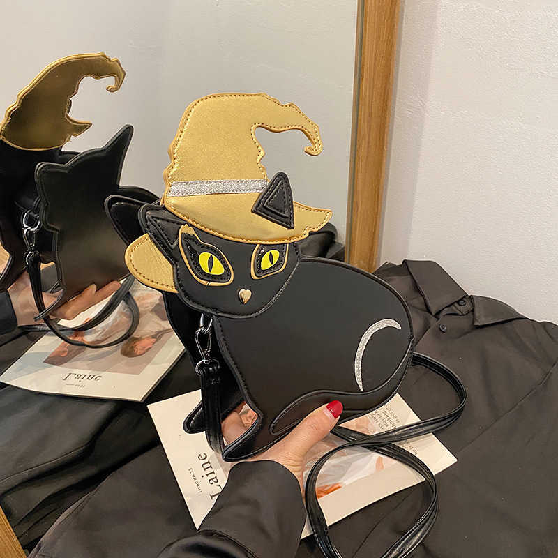 Ins Cute Cat Small Bag Cartoon Girl Same Style Single Shoulder Small Round Bag PU 240915