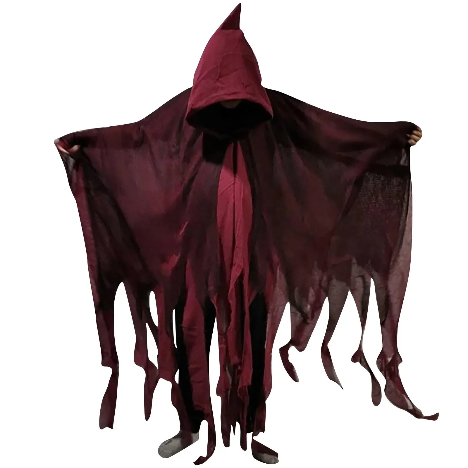 Neutral Halloween Ghost Dementor Cosplay Costume Gothic Horror Zombie Tattoo Hoodie Death Party Prop Cloak 240926