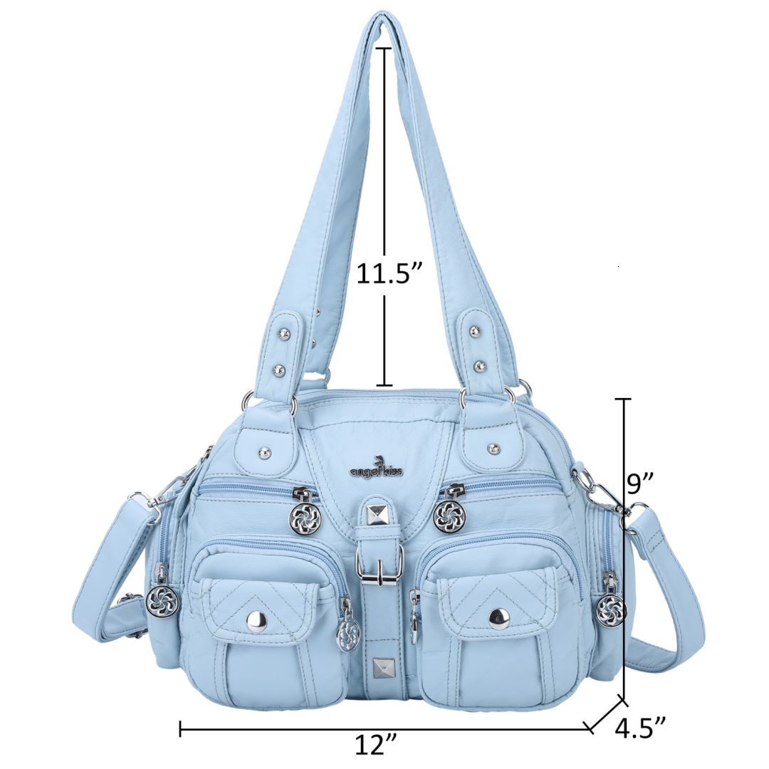 Angelkiss Women Handbags Satchel Top-Handle Handbag PU Bag Dumpg Give Gifts Shoulder Bags Phone Money Pack