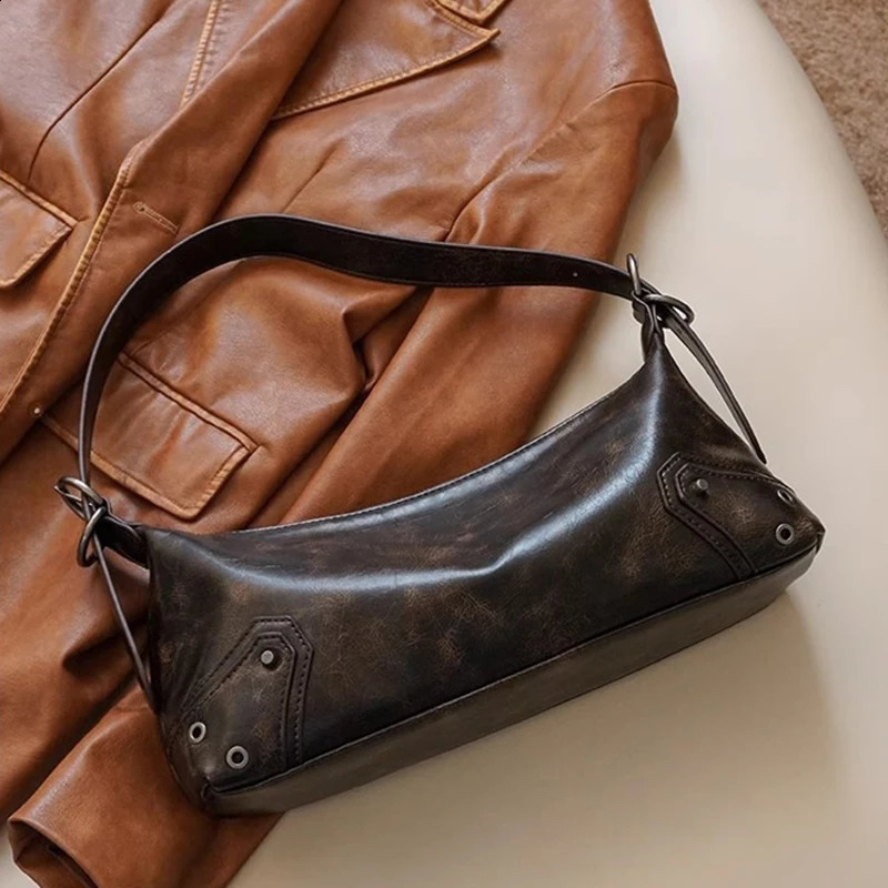 Vintage Women Tote Bags Fashion Designer Make Old Maillard Underarm Shoulder Bolso Mujer Daily Ladies Commute Bag 240924