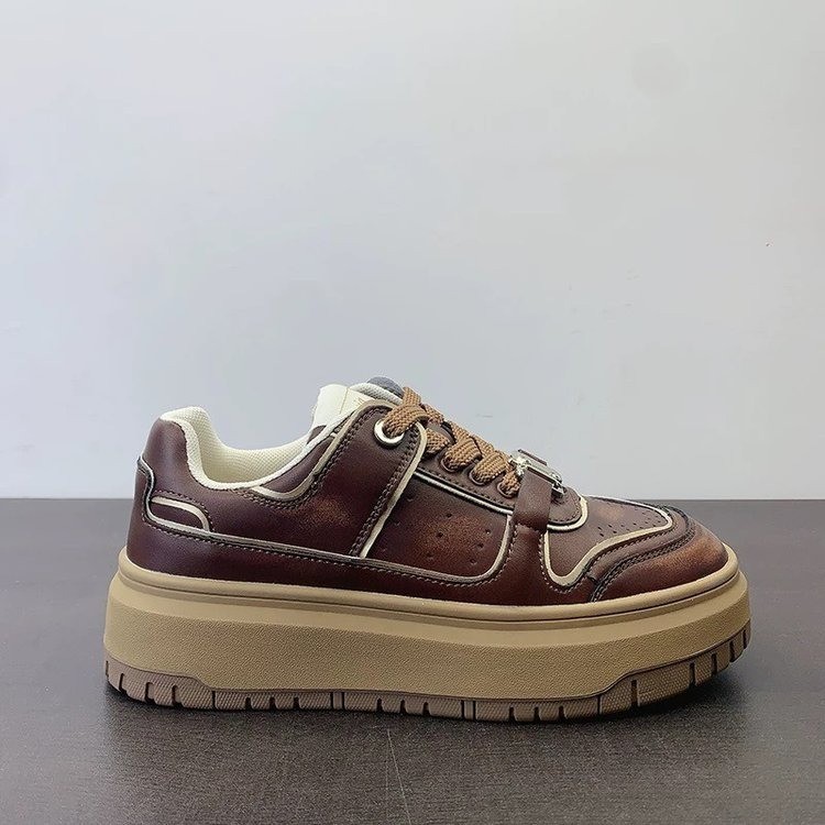 Retro Little White Shoes Women's Fall 2024 New Thick-soled Heightened Casual Sneakers Free shipping