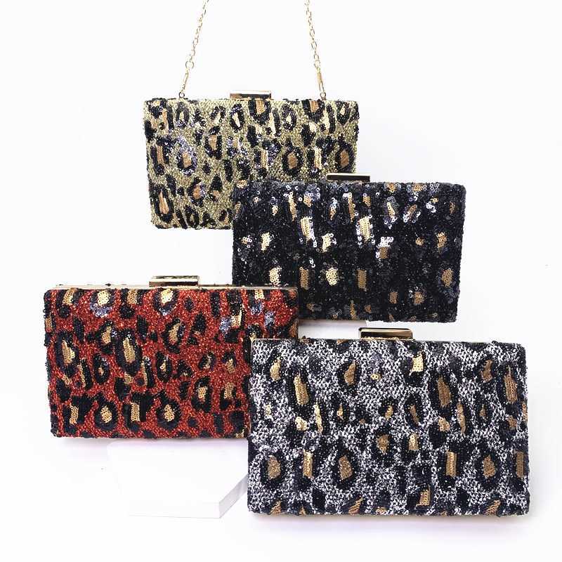 Clutch Bag Wind Bead Dress Evening Bag Hand Designer Bag Leopard Pattern Dinner Bag Temperament Bride Bao Lady Bag 240920
